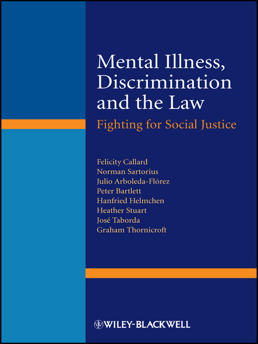 Mental Illness, Discrimination and the Law (eBook): Fighting for Social Justice